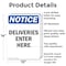 Signmission Deliveries Enter Here OSHA Notice Sign, Aluminum, 10in W x 14in L, 2PK OS-2PACK-NS-A-1014-V-10965 - alternate 6